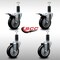 Service Caster 4'' SS Black Poly Swivel 1-1/4'' Expanding Stem Caster Set 2 Total Lock Brakes, 4PK SCC-SSEXTTL20S414-PPUB-BLK-2-S-2-114 - alternate 3